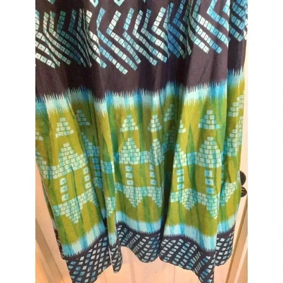 Mirasol Skirt Maxi Blue Green Rhinestones Sz M Waist 30 Length 37 - Picture 3 of 8